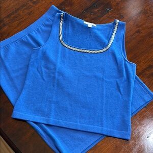 3 piece St John Knit jacket, tank & skirt excellent condition, pretty trim